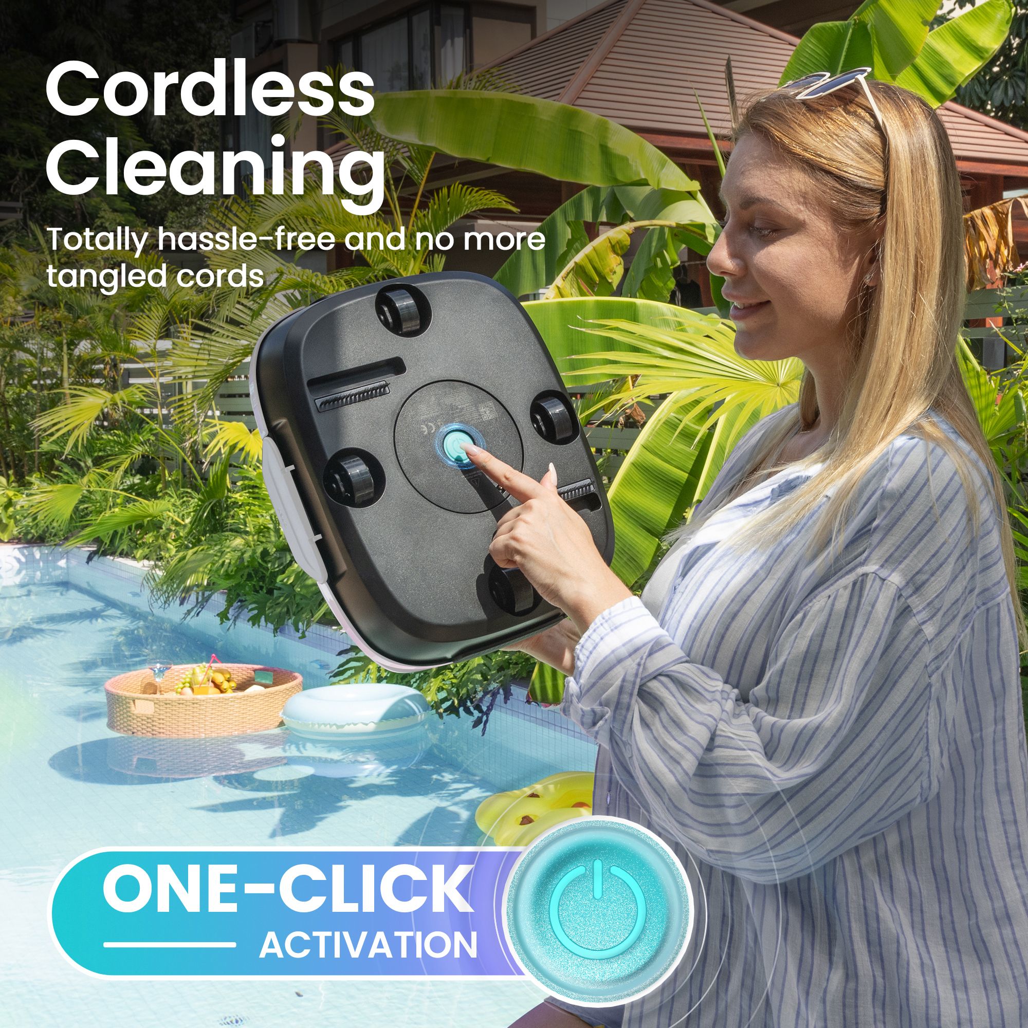Aiper Scuba 800 Cordless Robotic Pool Cleaner Vacuum for Flat Above-Ground Pools