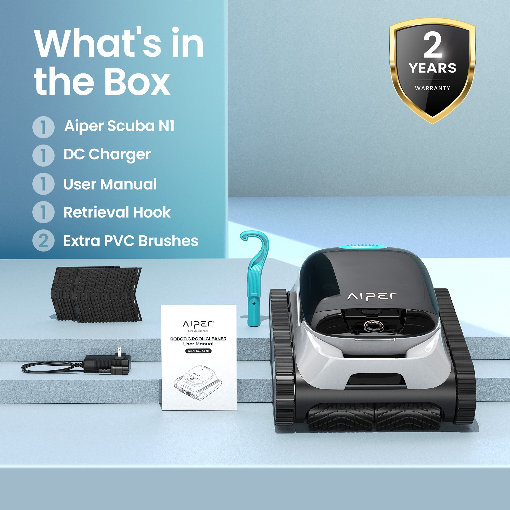 Aiper Scuba N1 Cordless Robotic Pool Cleaner with Caterpillar Treads for In-Ground Pools