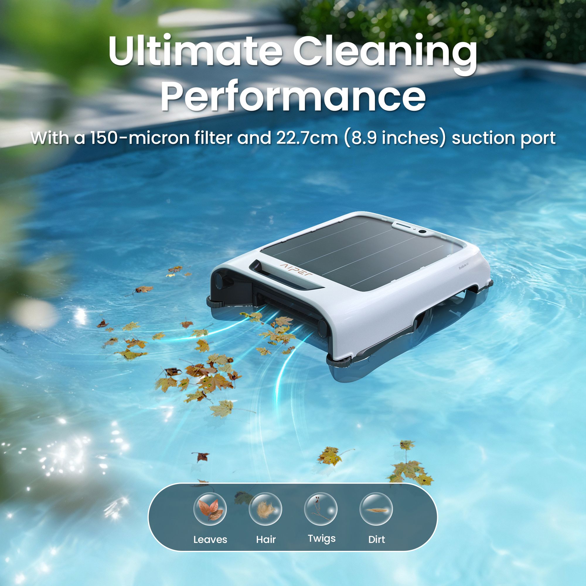 Aiper EcoSurfer M2 24/7 Solar-Powered Automatic Robotic Pool Skimmer: With Aiper Control