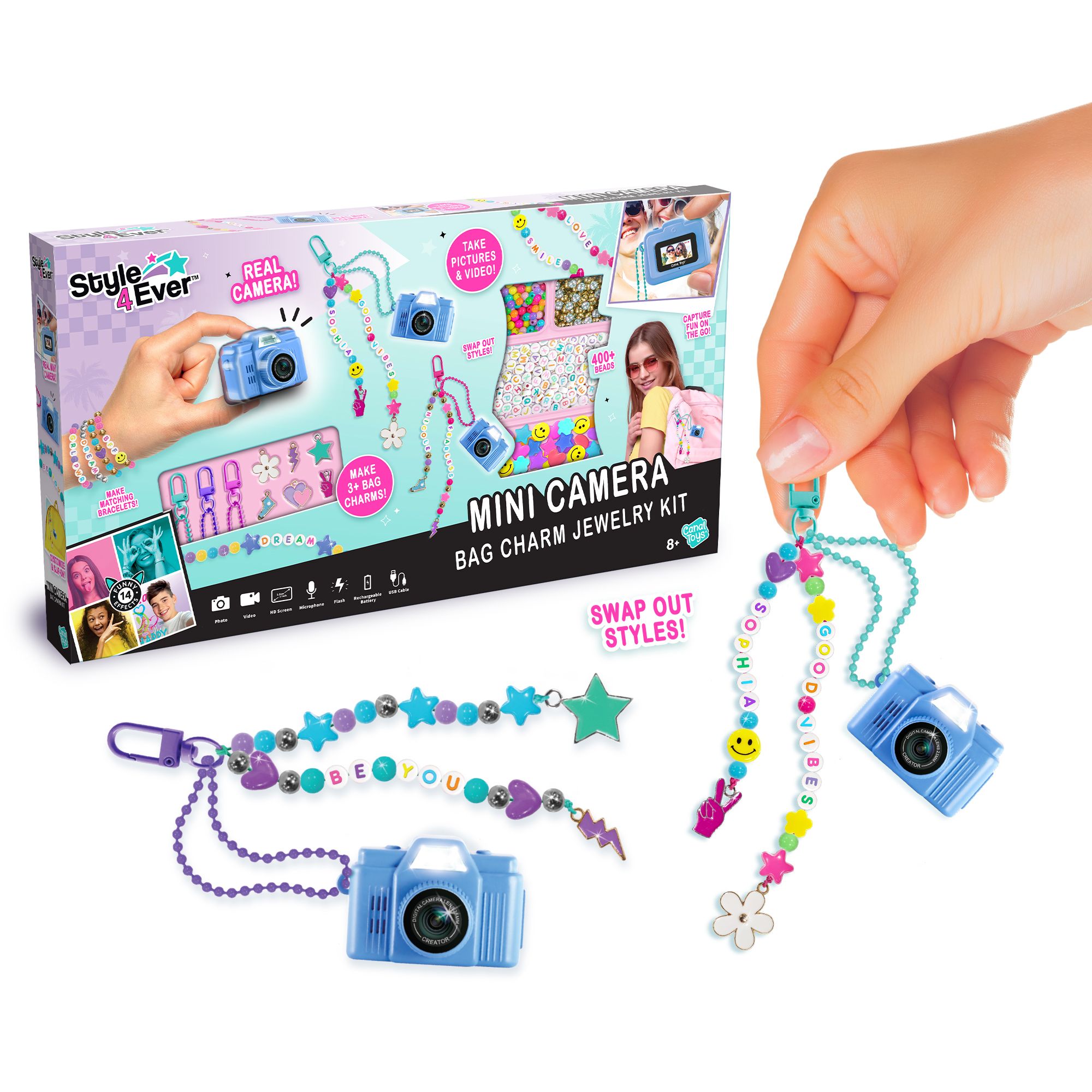 Style 4 Ever Mini Camera Bag Charm Jewelry Kit