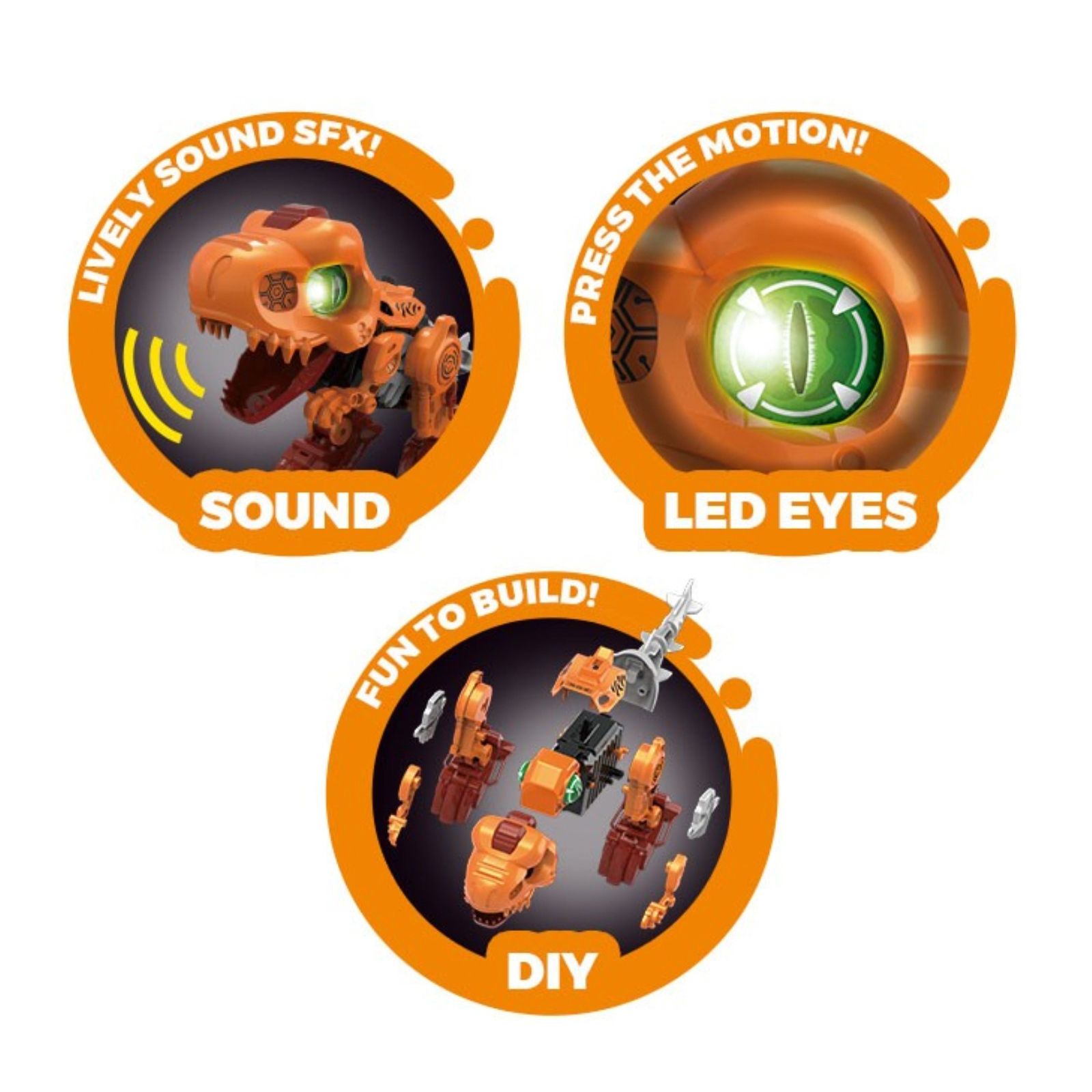 Teach Tech DIY Dinosaur Robot Variety 3 pk. - Triceratops, T-rex, Stegosaurus