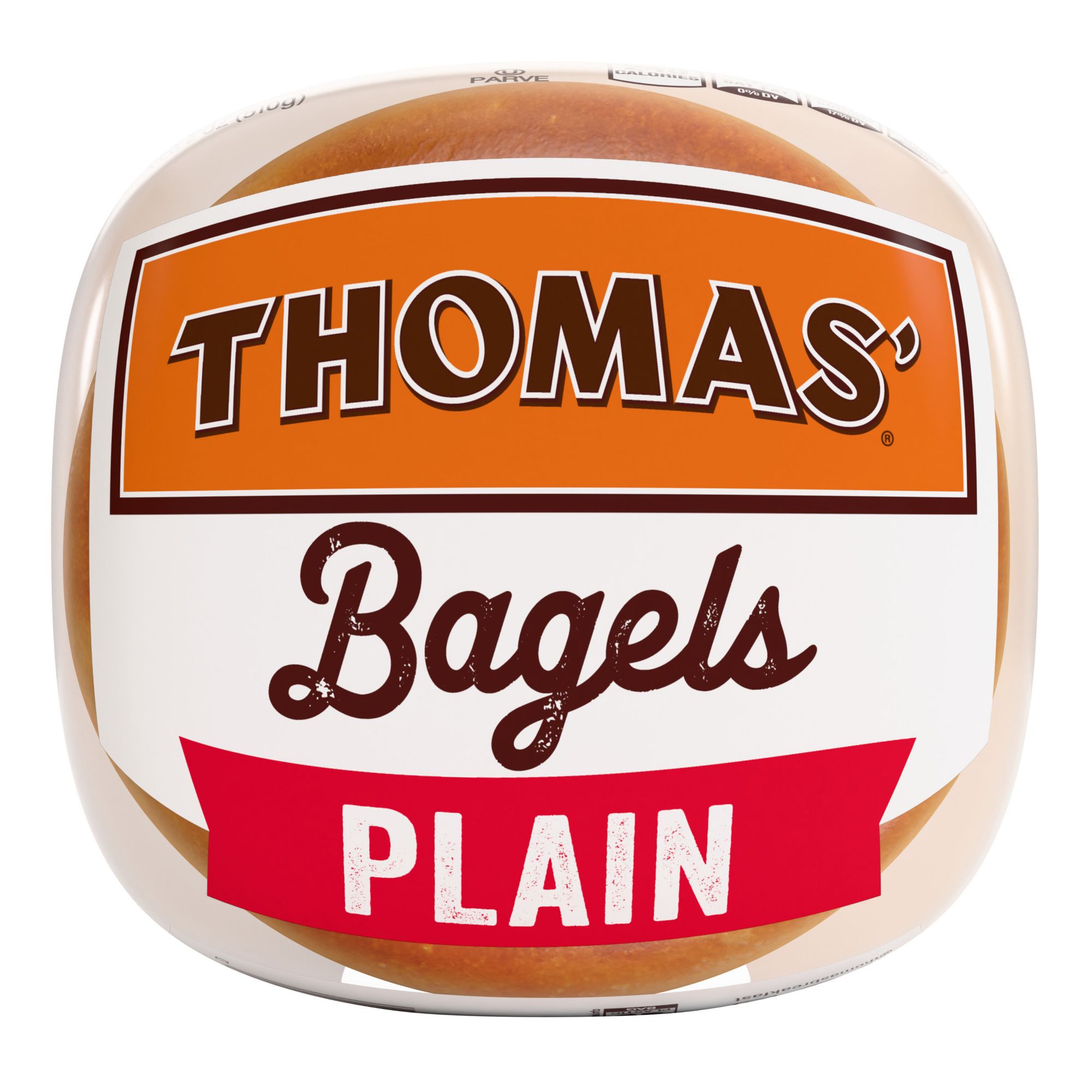 Thomas' Plain Bagels, 9g Protein, Kosher Original Bagels, 6 ct.