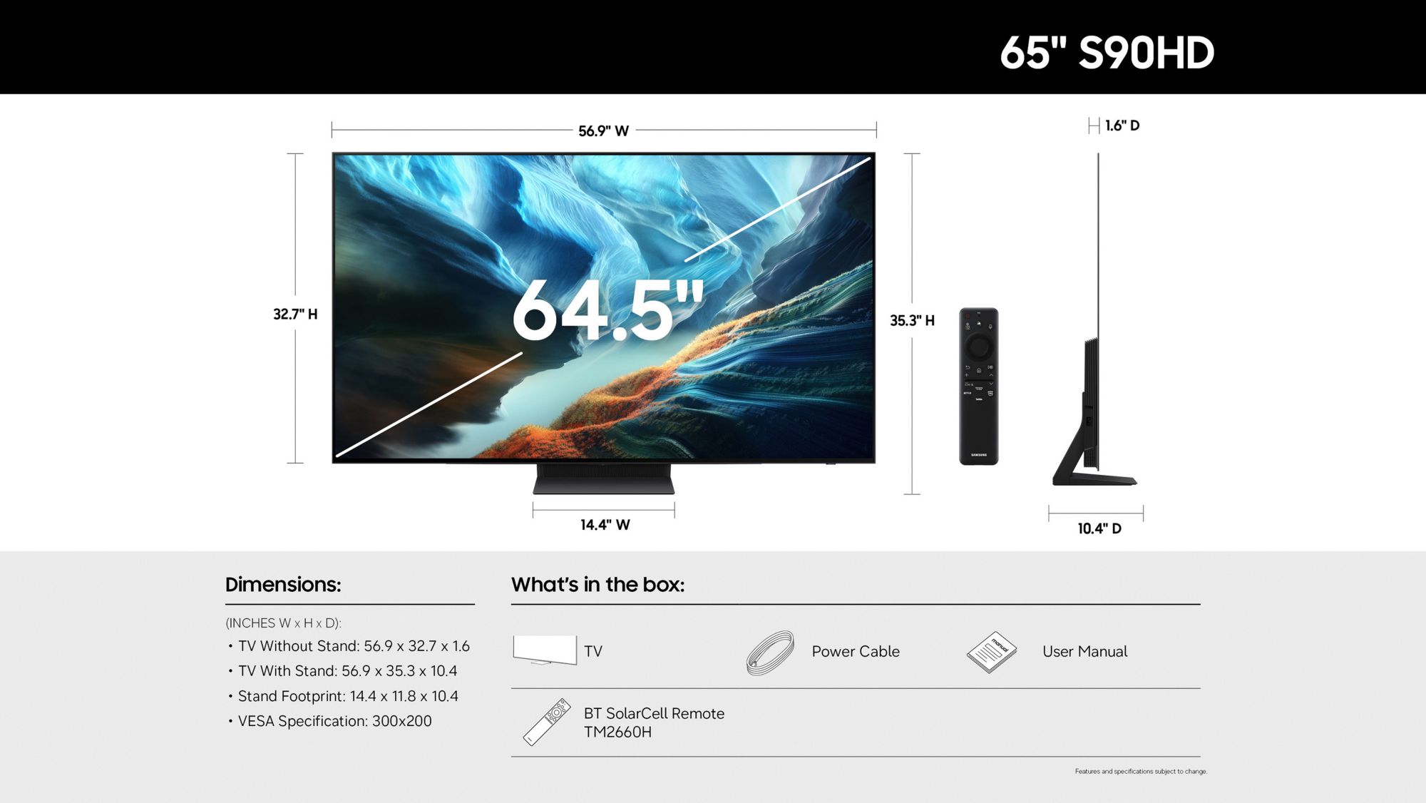 Samsung 65" S90HD OLED 4K Vision AI Smart TV with 5-Year Coverage