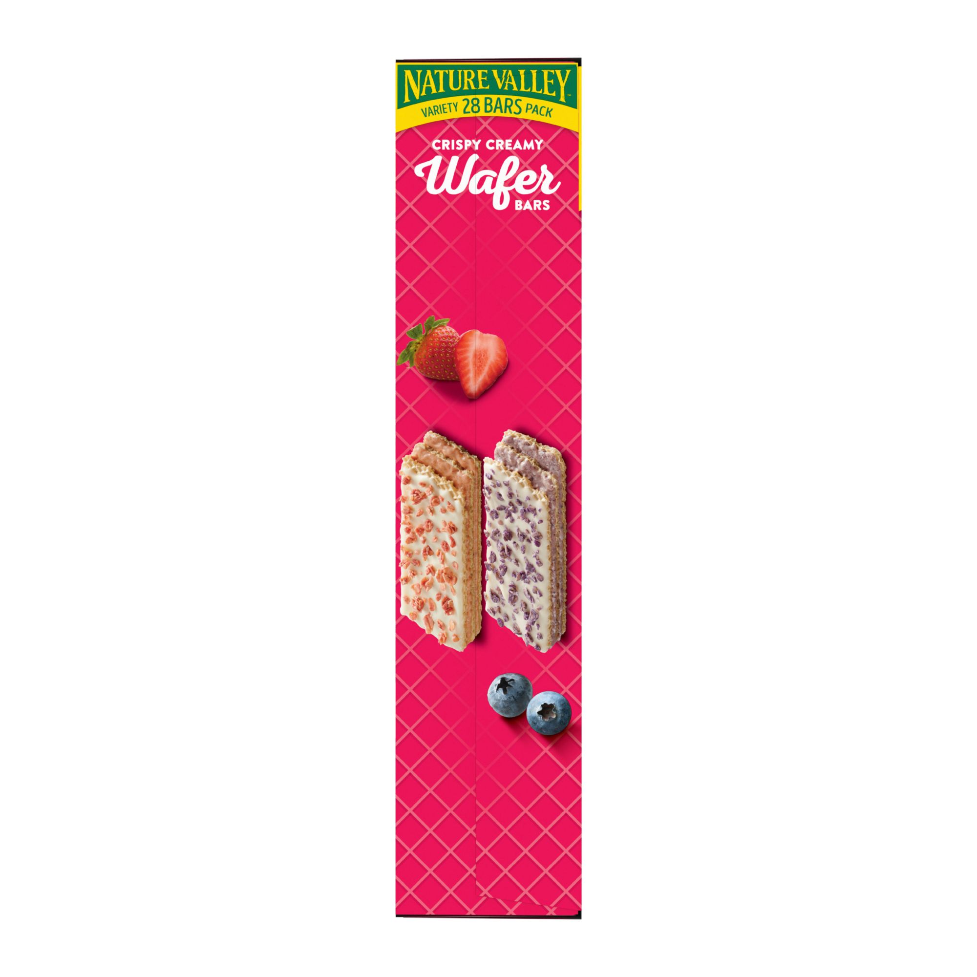 Nature Valley Crispy Creamy Wafer Bars Variety Pack, Strawberry, Blueberry, Whole Grain, 28 ct./1.3 oz.