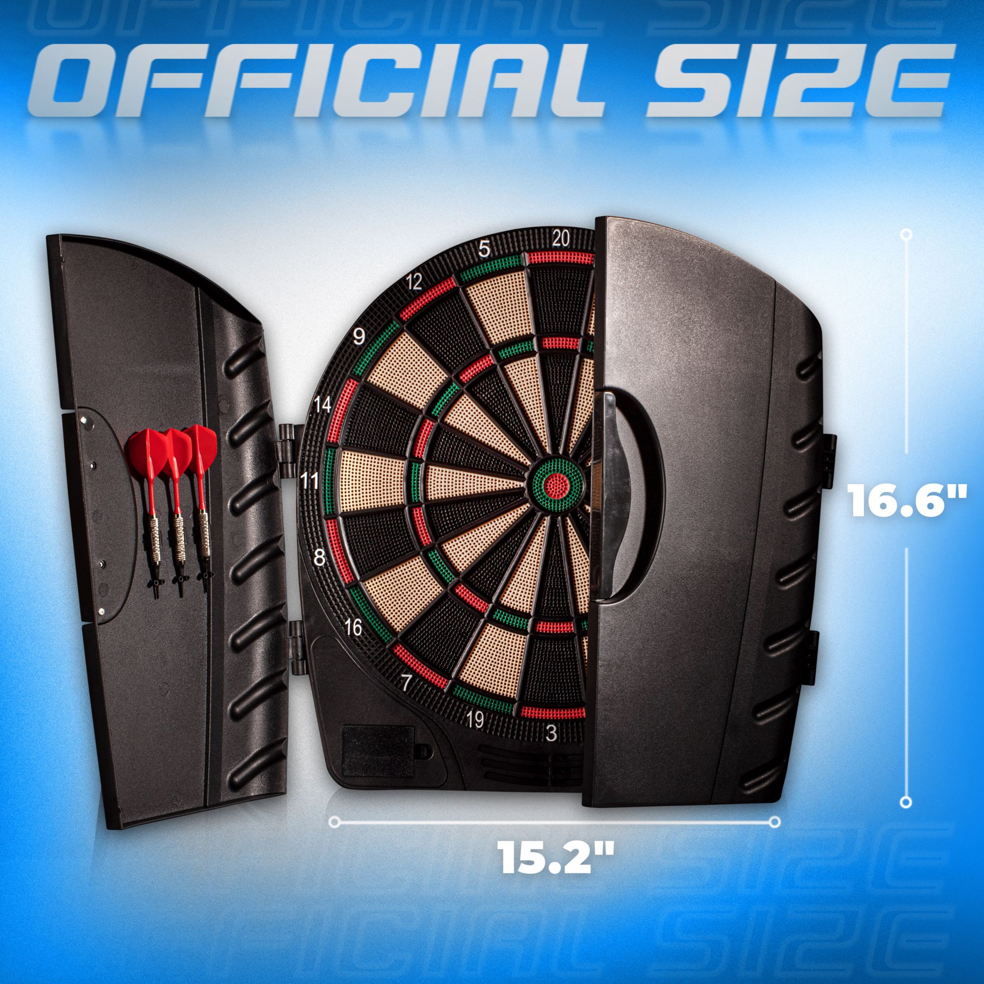 Franklin Sports Electronic Dartboard Set - Soft Tip Electronic Dartboard with Cabinet and Darts