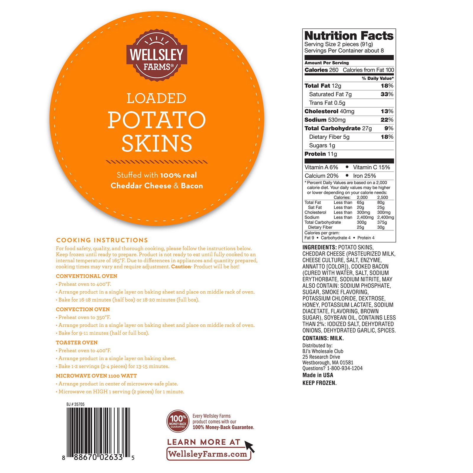 Wellsley Farms Loaded Potato Skins 2 Lbs Bjs Wholesale Club