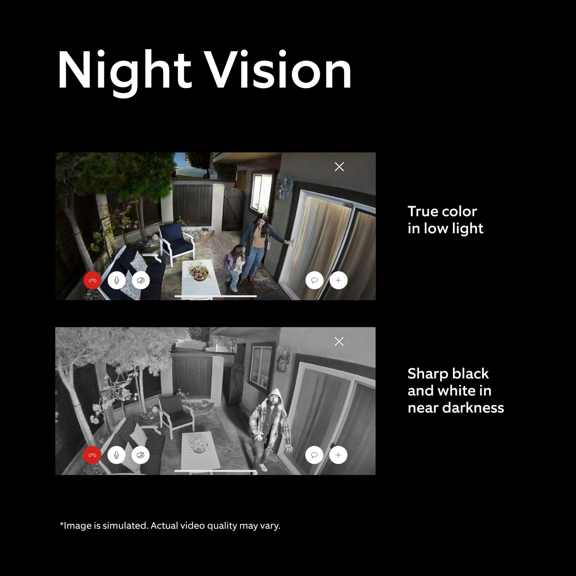 Ring Outdoor Cam Plus with 2K Video and Ring Vision, Low-Light Sight, 2 pk.
