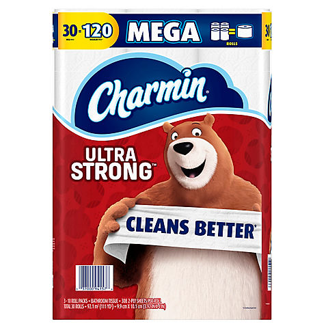 Charmin Ultra Strong Mega Roll 308-Sheet 2-Ply Toilet Paper, 30 pk.