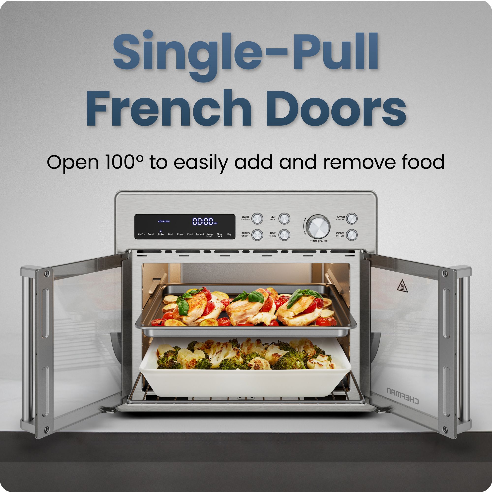 Chefman Toast-Air French Door 10-in-1 26-Qt. Air Fryer Toaster Oven Combo