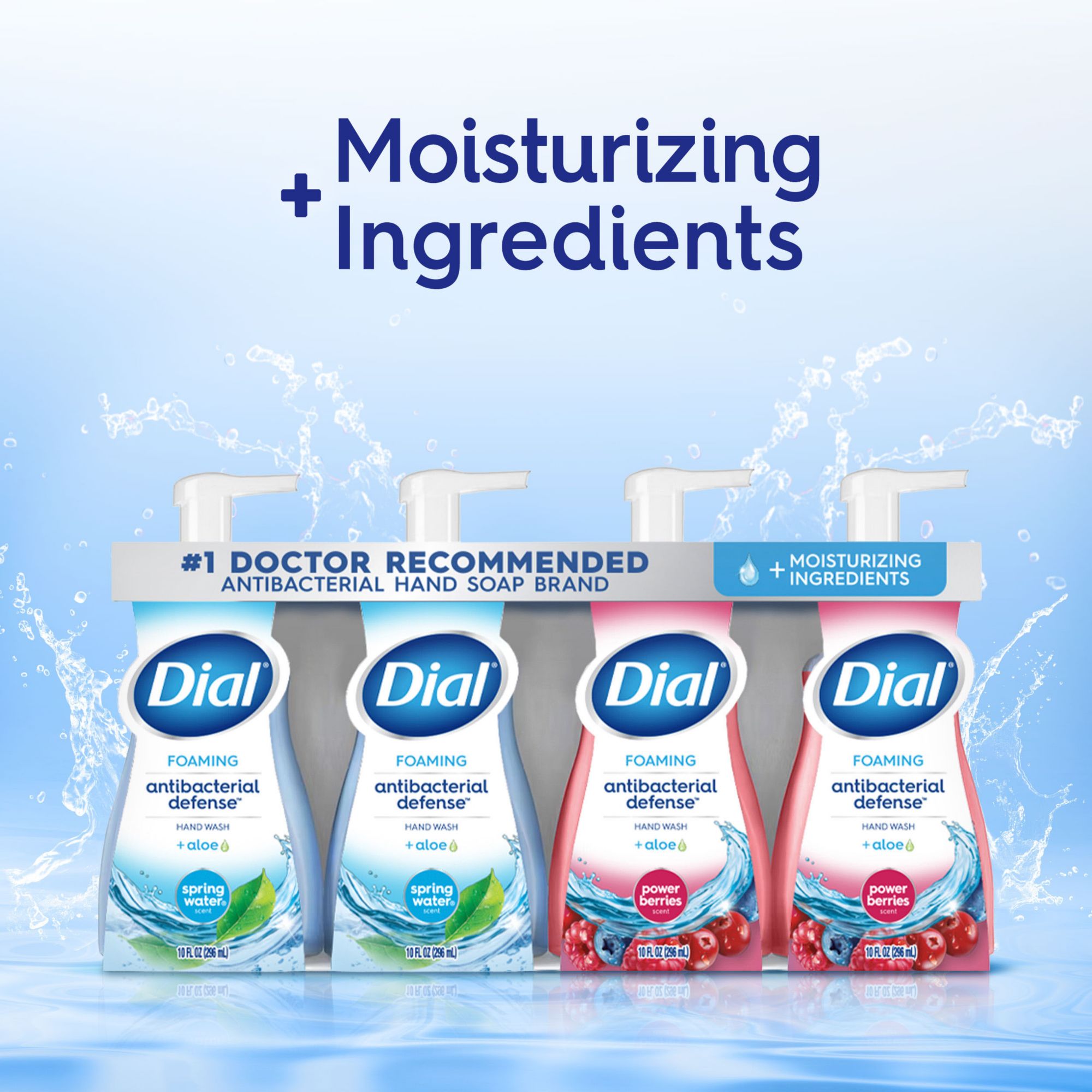 Dial Foaming Hand Wash Spring Water & Power Berries 4pk., 10oz.