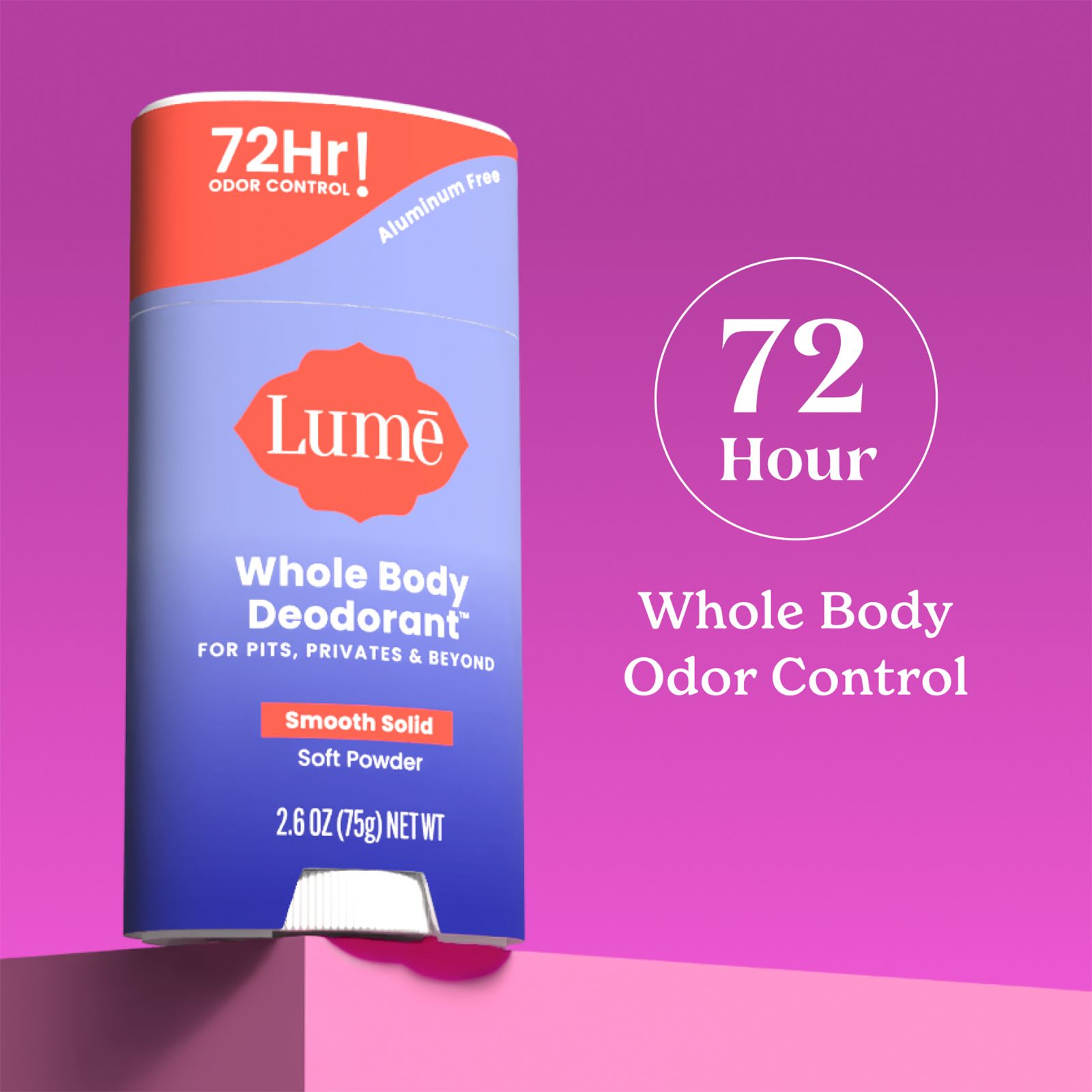 Lume Soft Powder Solid Stick Deodorant, 3 pk.