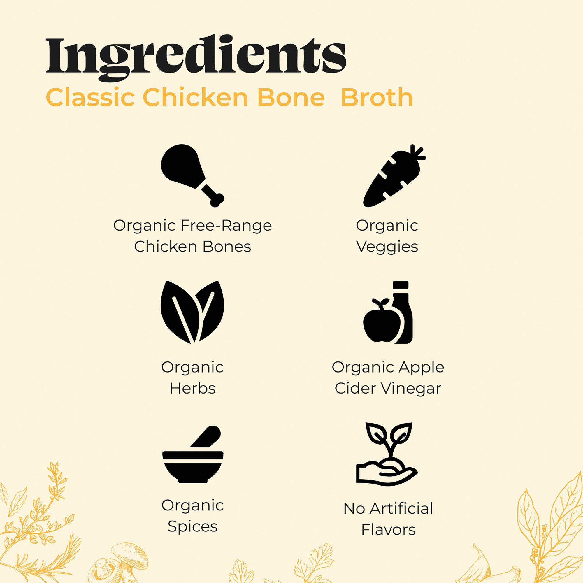 Kettle & Fire Chicken Bone Broth, Organic Ingredients, Gluten Free, 19g Protein, Cartons, 6 pk./16.9 oz.