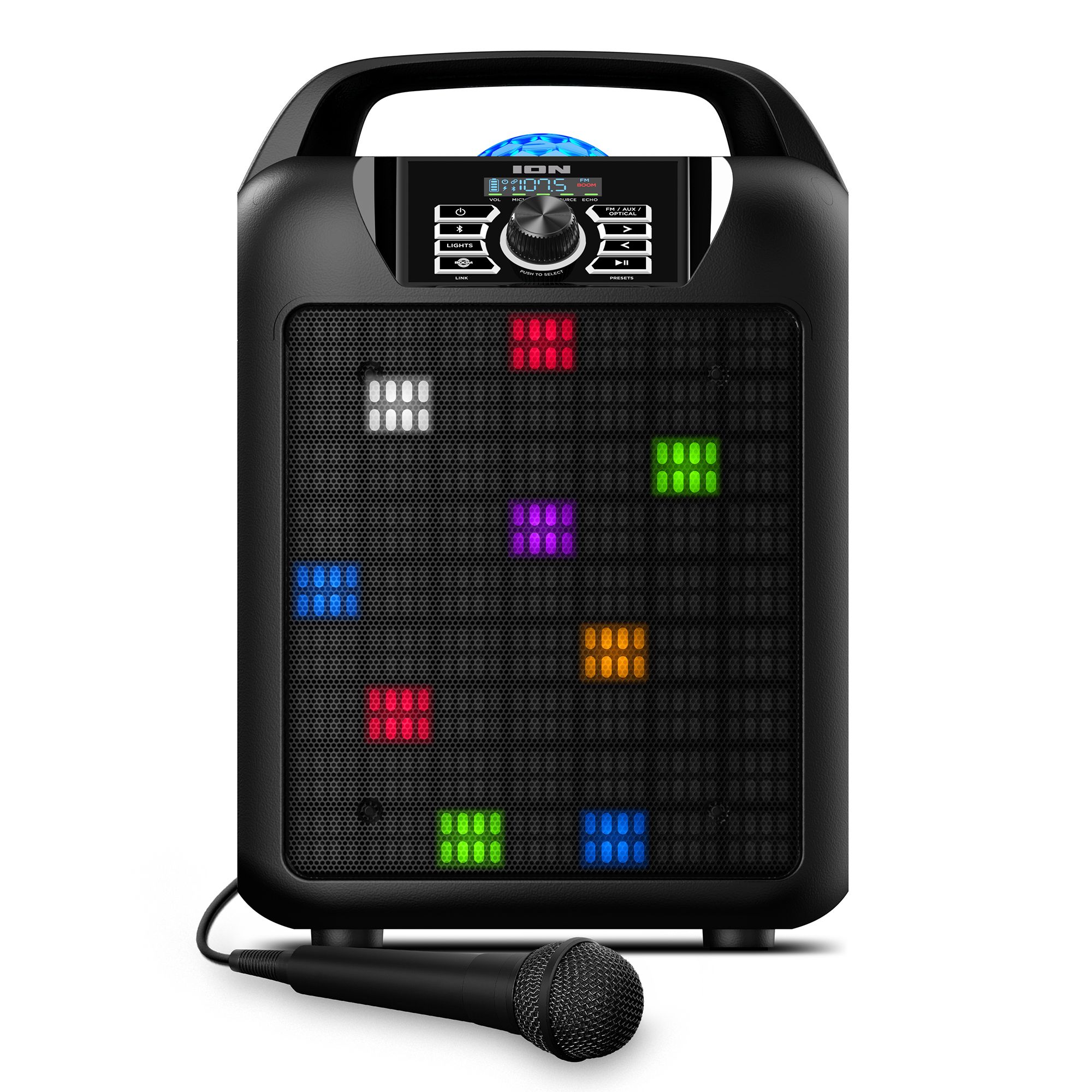 ION Audio Party Rocker Max High-Power Portable Speaker with Customizable Party Theme Lights