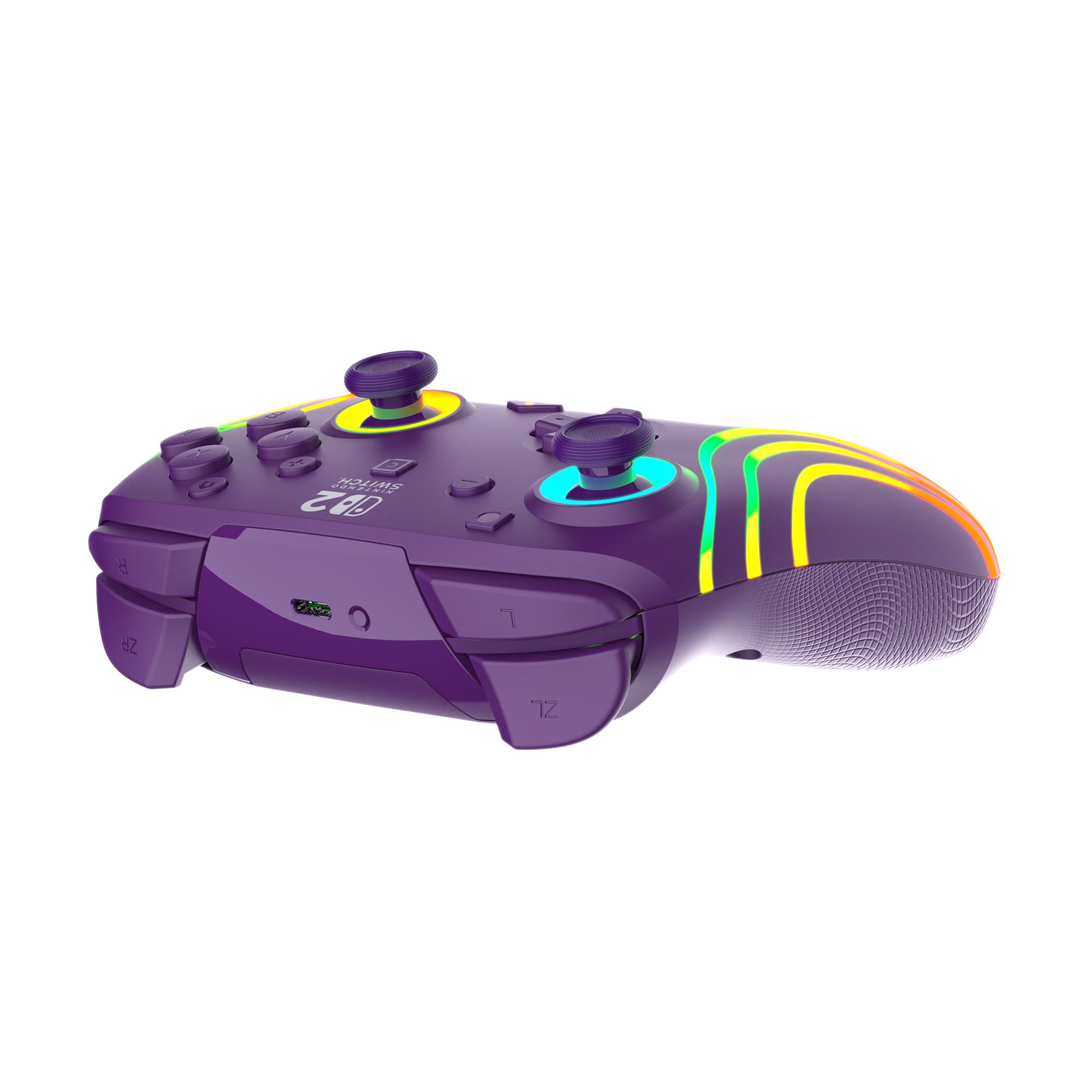 Turtle Beach Afterglow Wave Wireless RGB Gaming Controller – Purple for Nintendo Switch 2 with free PlayTrek Game Card Holder