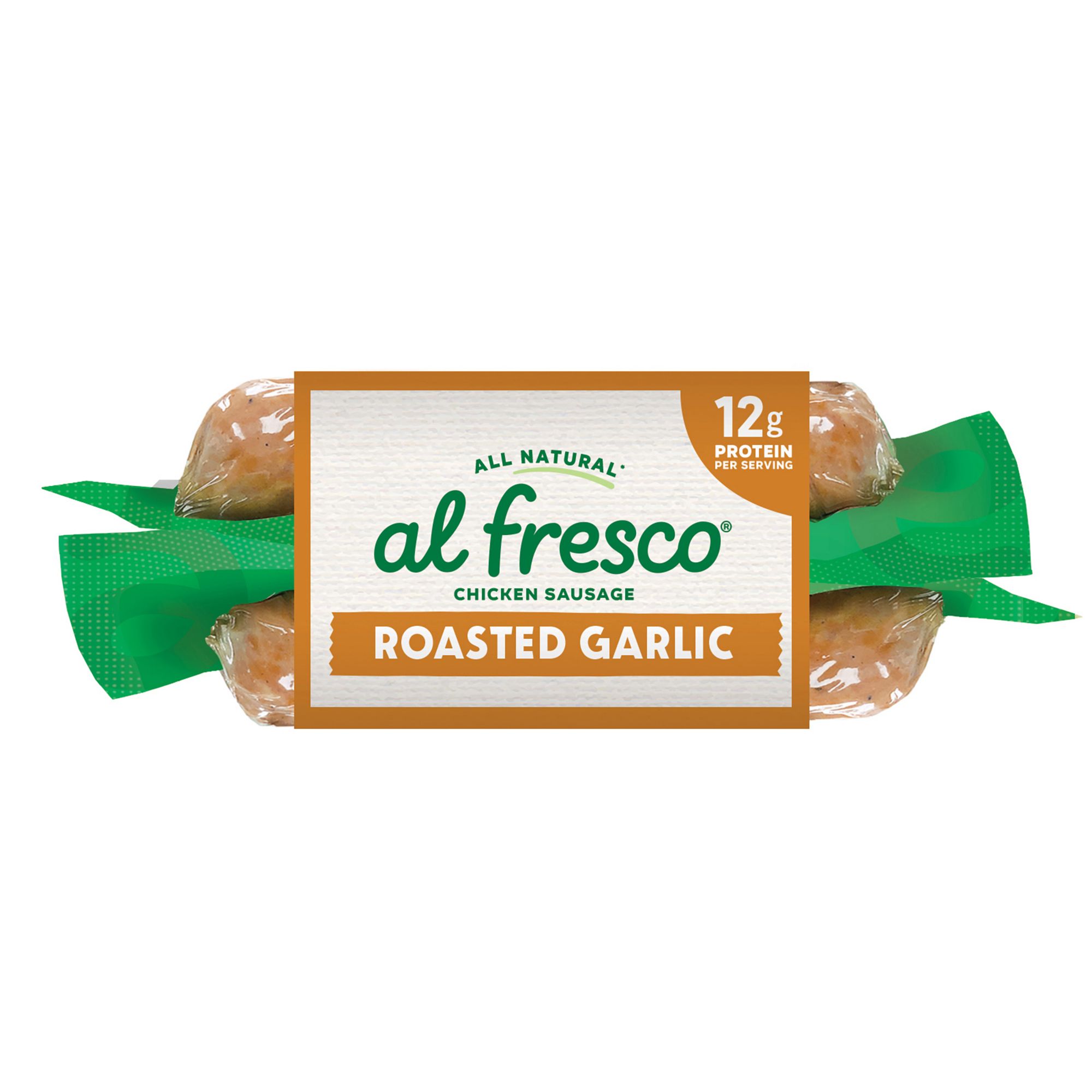 Al Fresco Roasted Garlic Chicken Dinner Sausage, Fully Cooked, 12g Protein, 2 lbs.