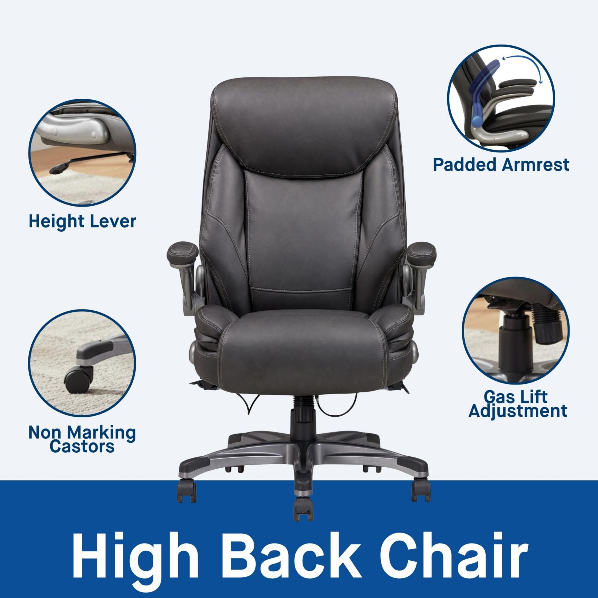 Sealy Ryder High-Back Executive Office Chair with Swivel and Tilt