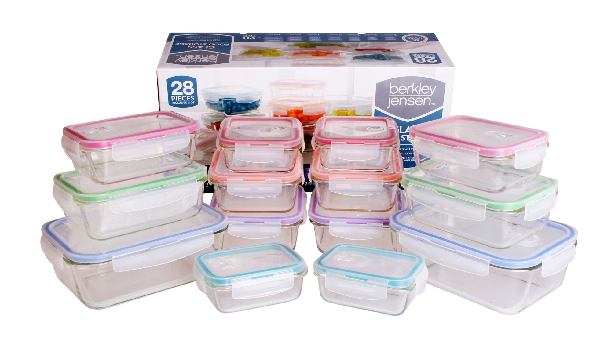 Berkley Jensen 20 pc. Glass Food Storage Set with Airtight Locking Lids