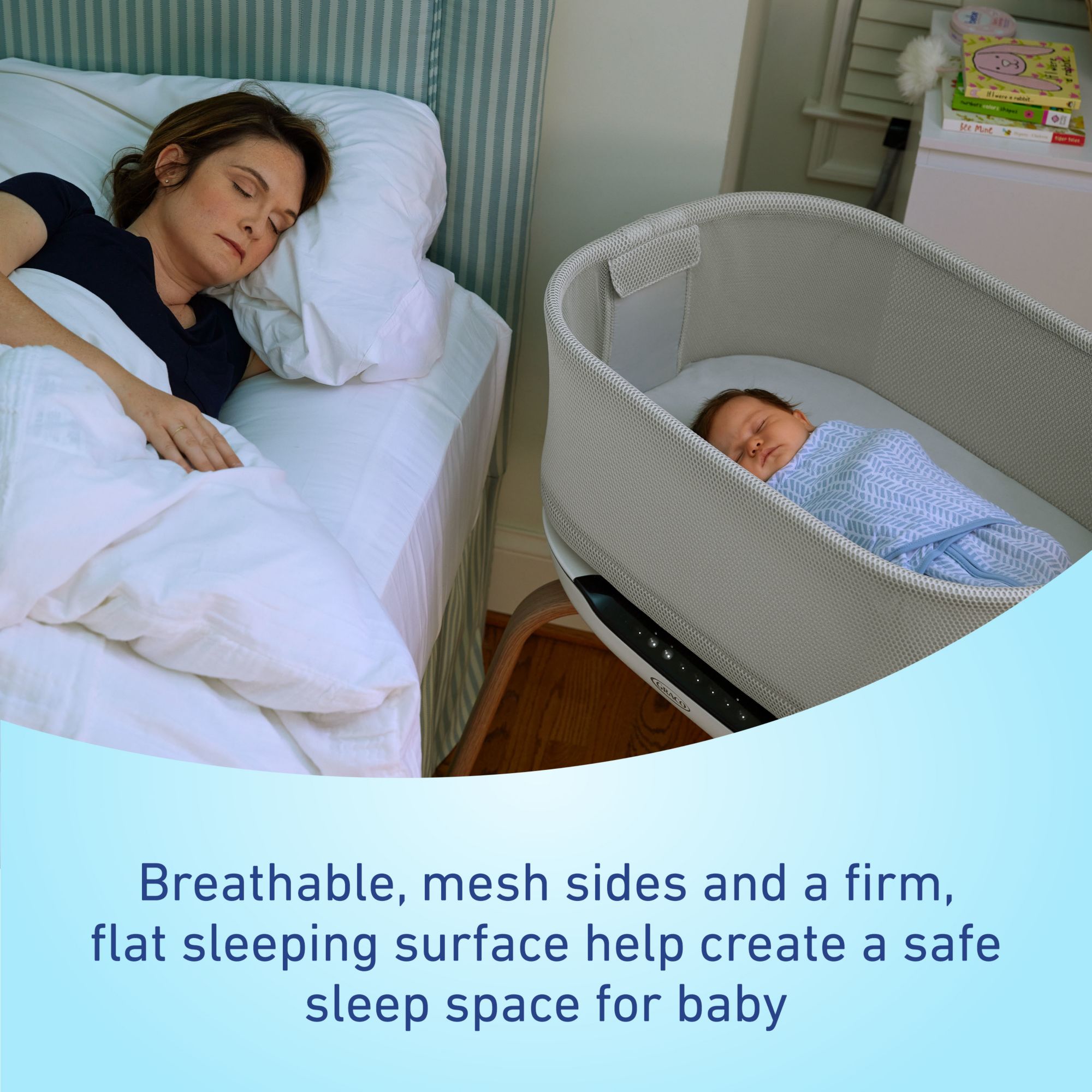 Graco SmartSense Soothing Baby Bassinet, Luna