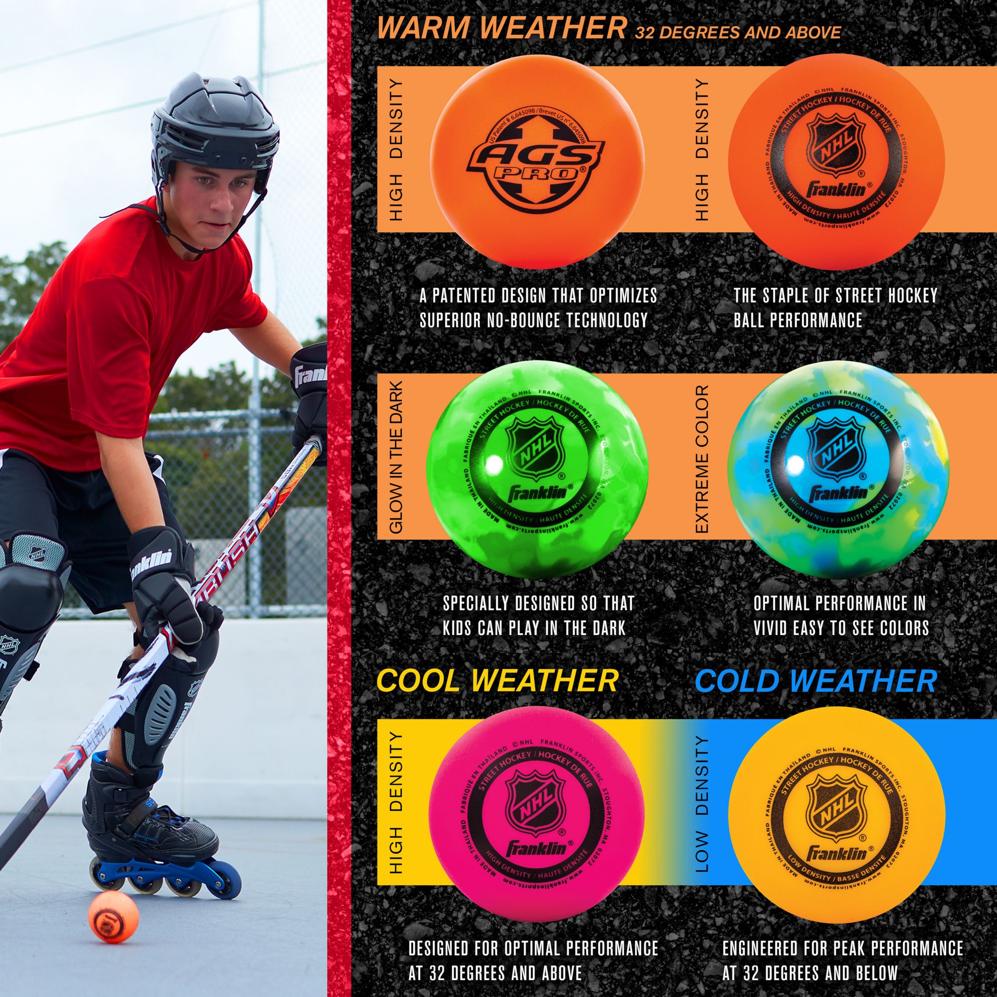 Franklin Sports NHL Street Hockey Balls, 15 pk.