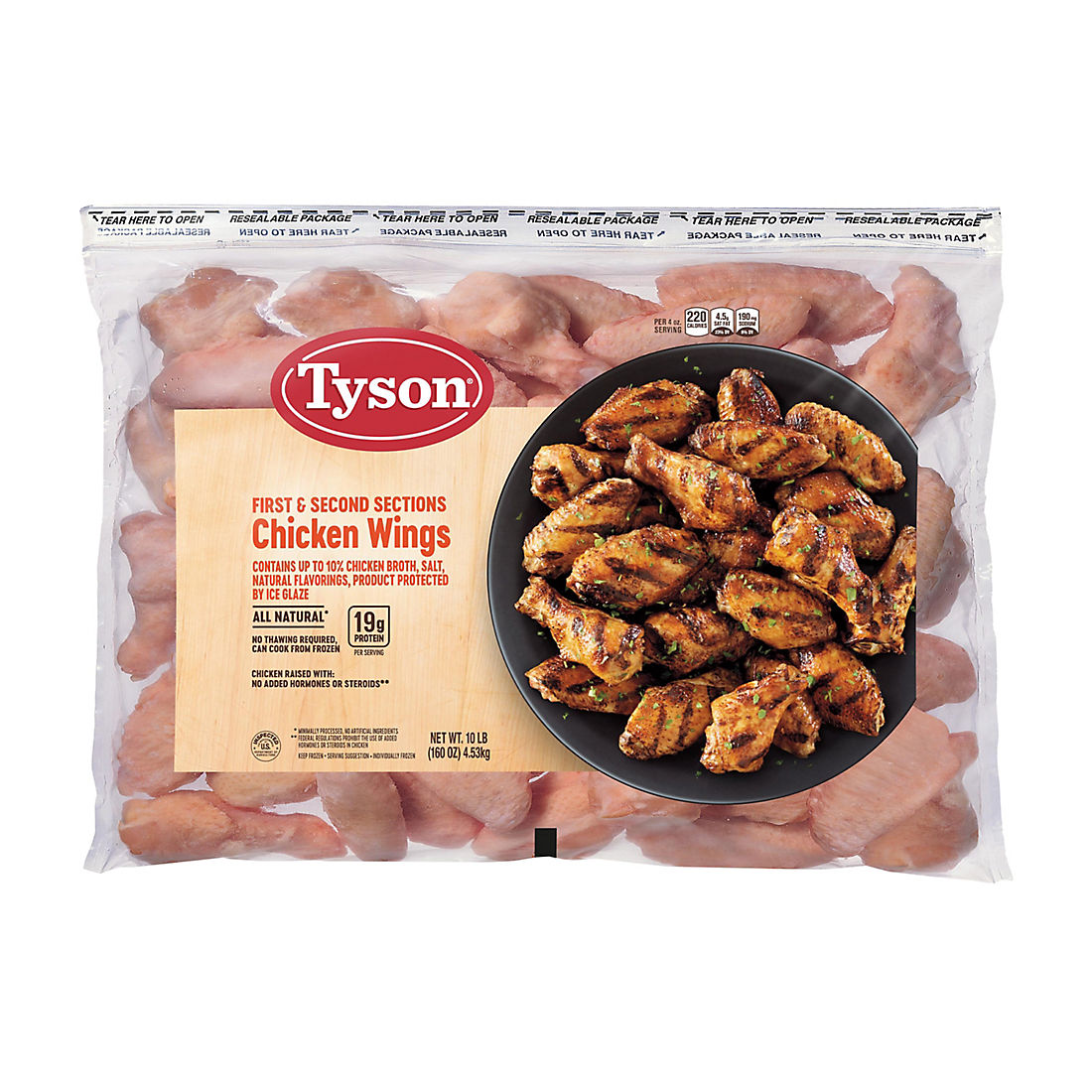 Tyson Frozen Chicken Wing Sections, 10 lbs.