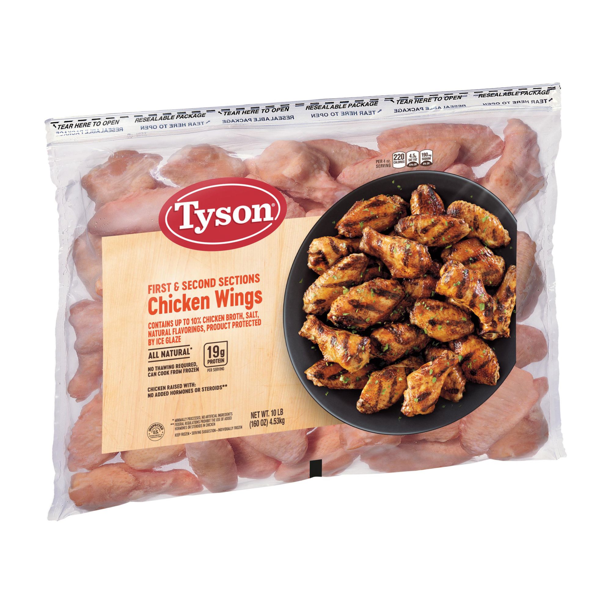 Tyson Frozen Chicken Wing Sections 10 Lbs Bjs Wholesale Club