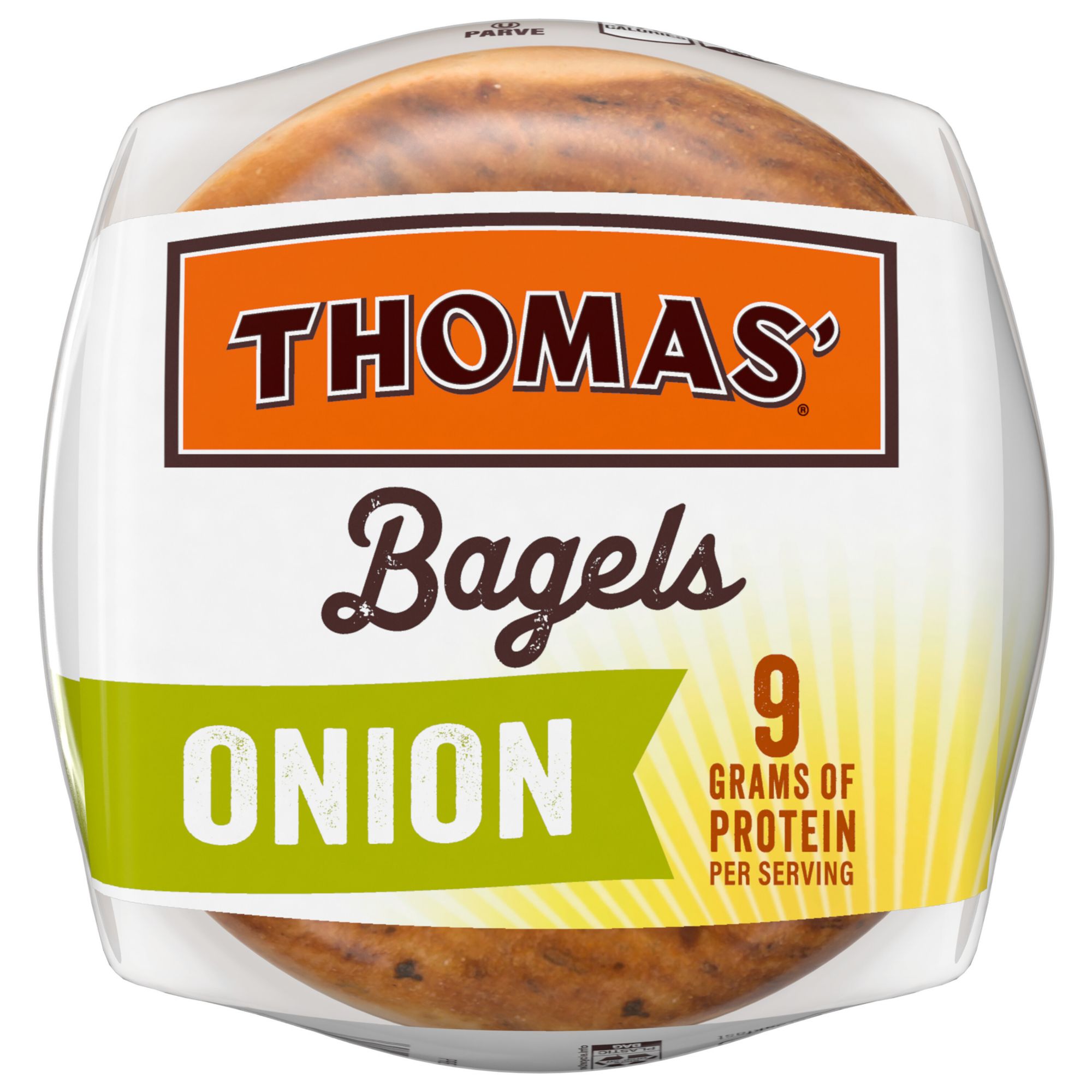 Thomas' Onion Bagels, 9g Protein, Kosher Bagels, 6 ct.