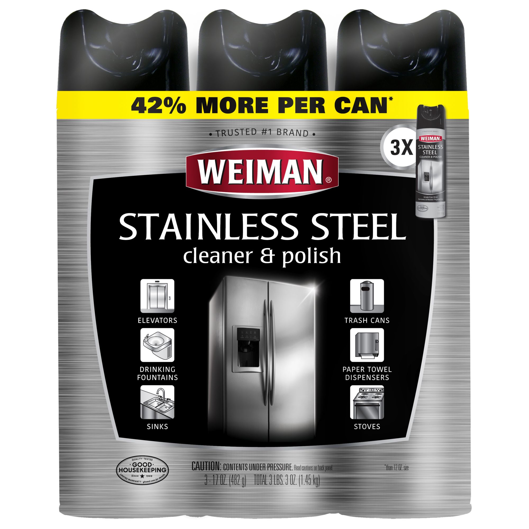 Weiman Stainless Steel Cleaner & Polish - 22 fl oz bottle