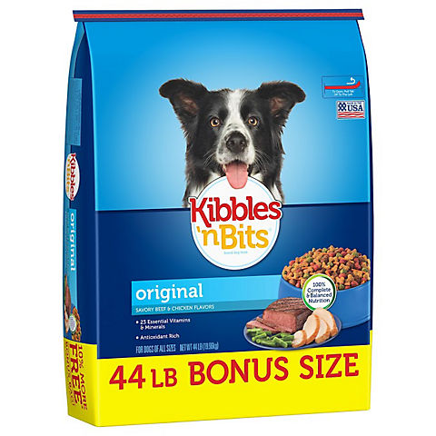 Kibbles 'n Bits Original Savory Beef & Chicken Flavor Dry Dog Food, 44 lb.