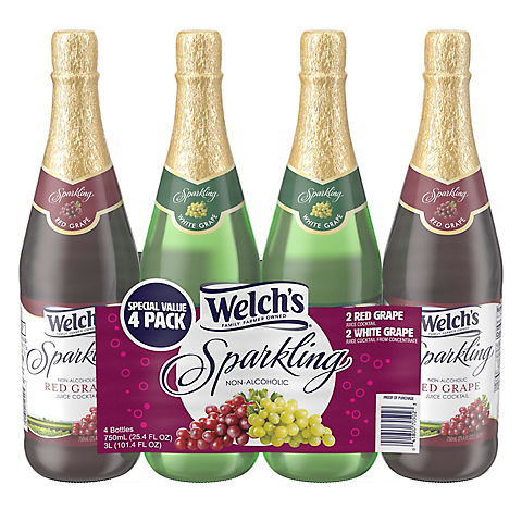 Welch's Sparkling Red & White Grape Cocktail, 4 pk./25.4 oz.