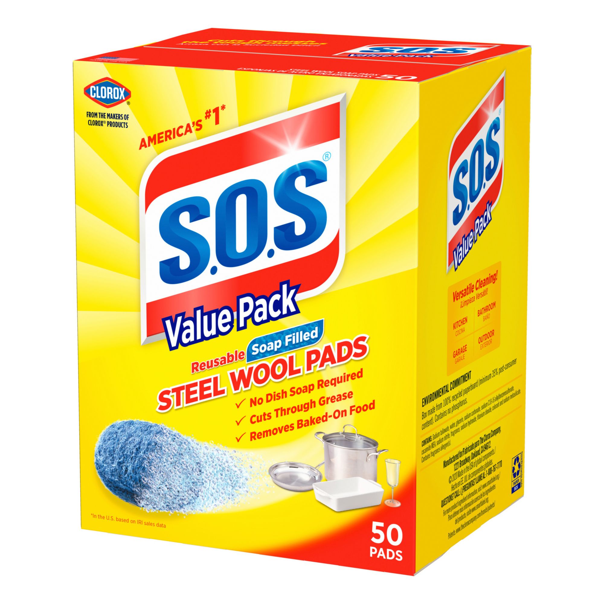 S.O.S. Steel Wool Soap Pads, 50 Ct