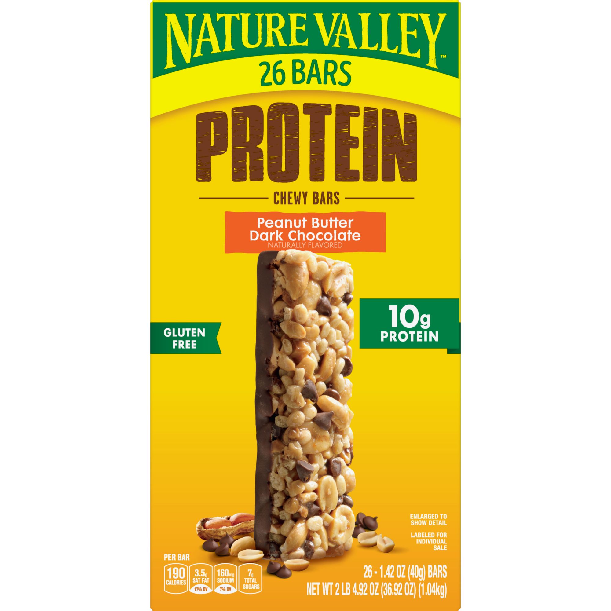 Nature Valley Chewy Bars, Peanut Butter & Dark Chocolate, Protein