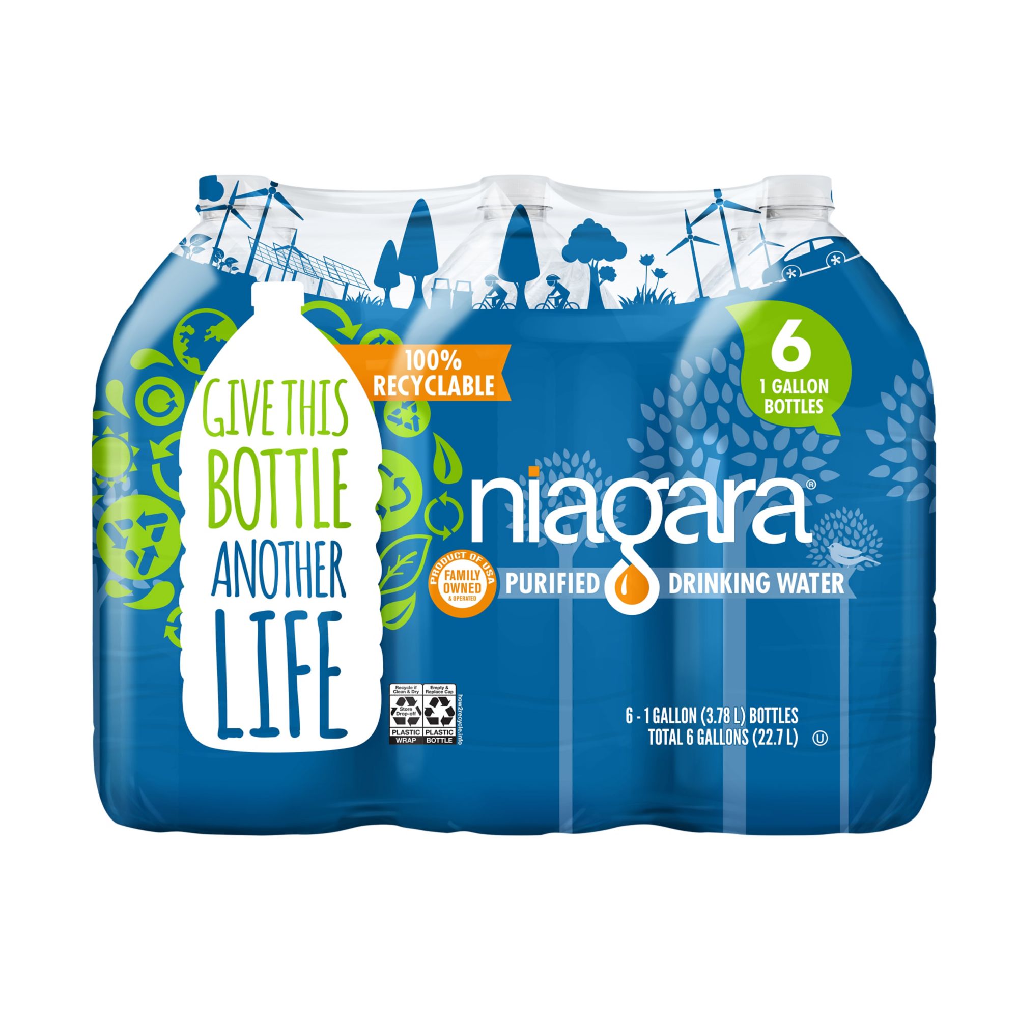 Niagara 24-Pack 8-fl oz Purified Bottled Water in the Water department at