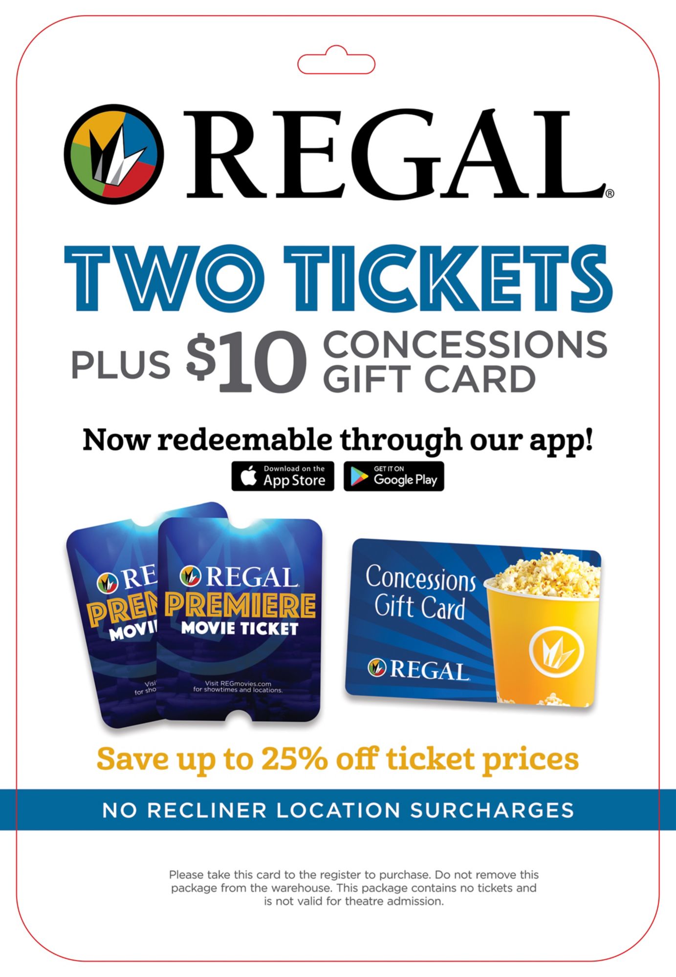 Shops redeem regal premiere ticket