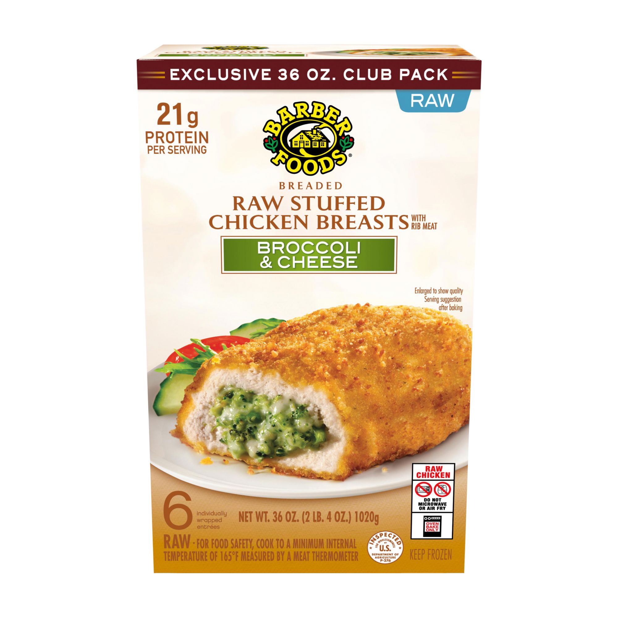 Barber Foods Broccoli Cheese Stuffed Chicken 36 Oz Bjs Wholesale Club