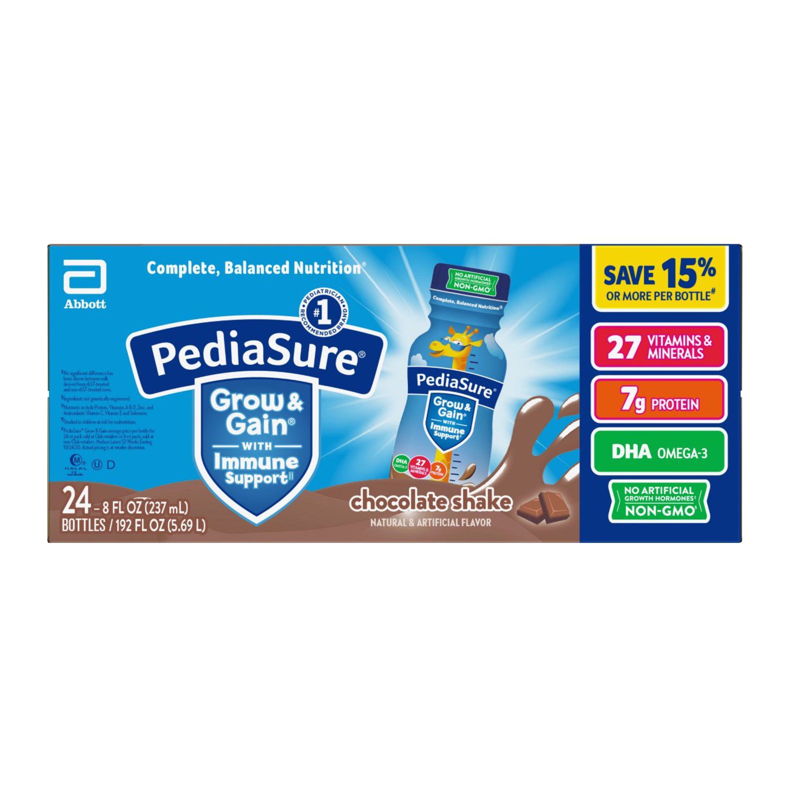 PediaSure Grow & Gain Chocolate Shake, 8 fl oz, 6 count - ShopRite