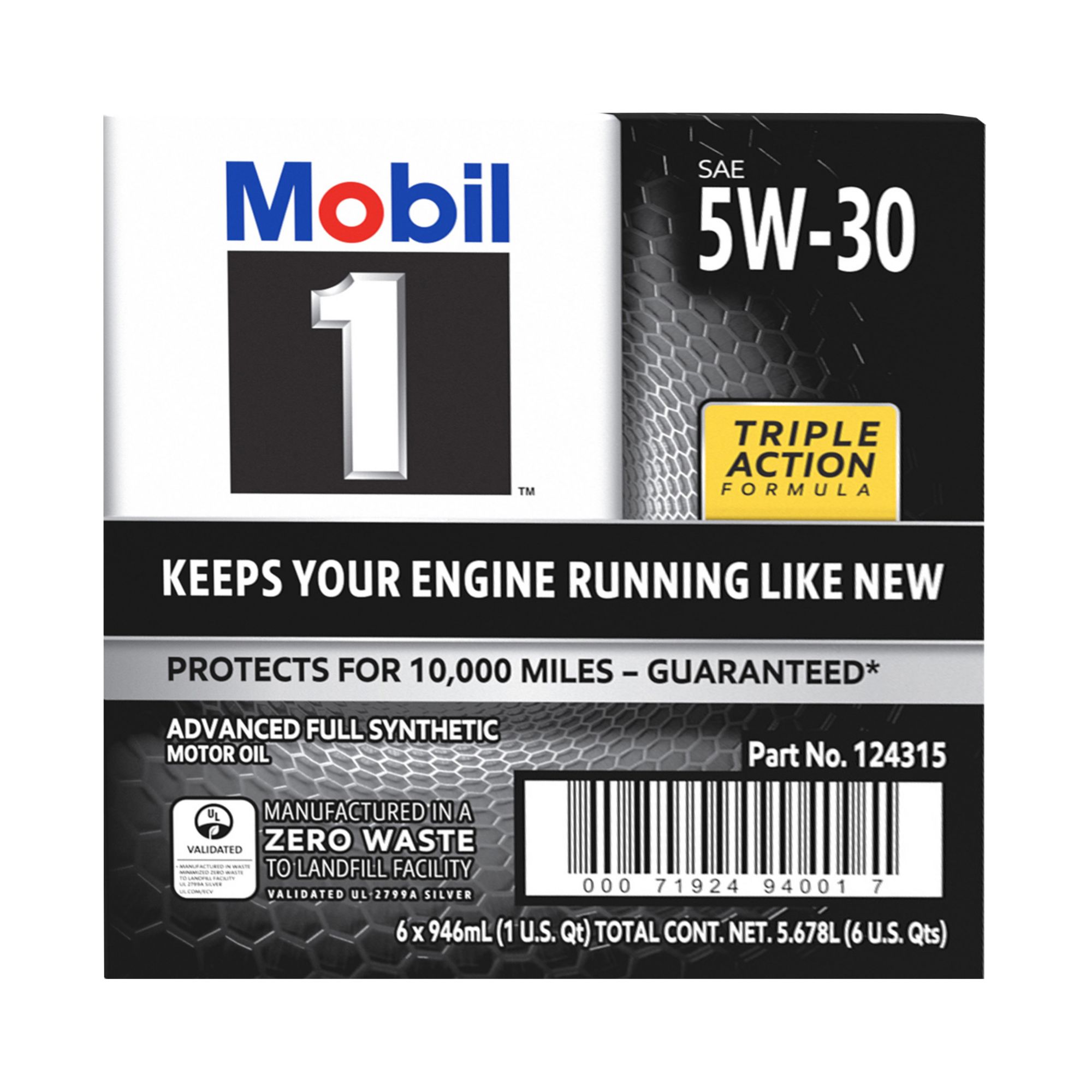 Mobil 1 5W-30 Synthetic Motor Oil - 1 Quart (Pack of 6)