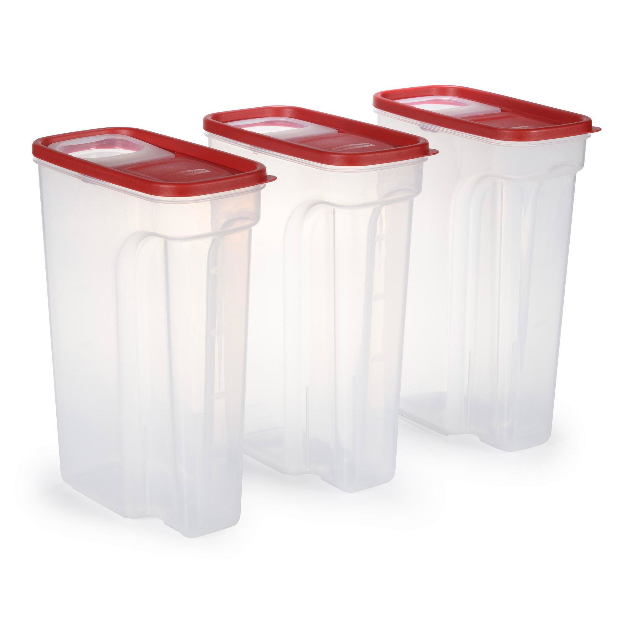  Rubbermaid Flip Top Cereal Keeper, Modular Food Storage  Container, 3 Pack, (2) 22-Cup (1) 18-Cup: Home & Kitchen