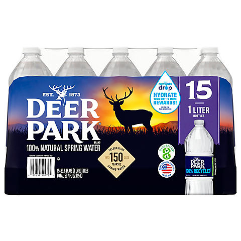 Deer Park 100% Natural Spring Water, 15 pk./1L