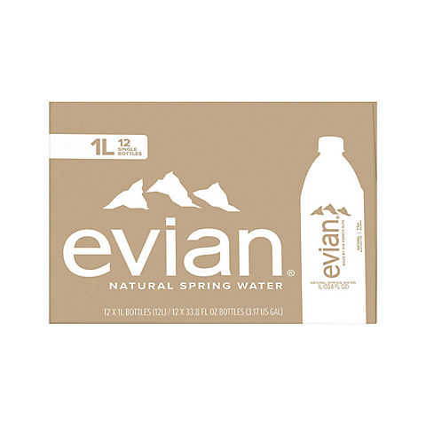 Evian Natural Spring Water, 12 pk./1L