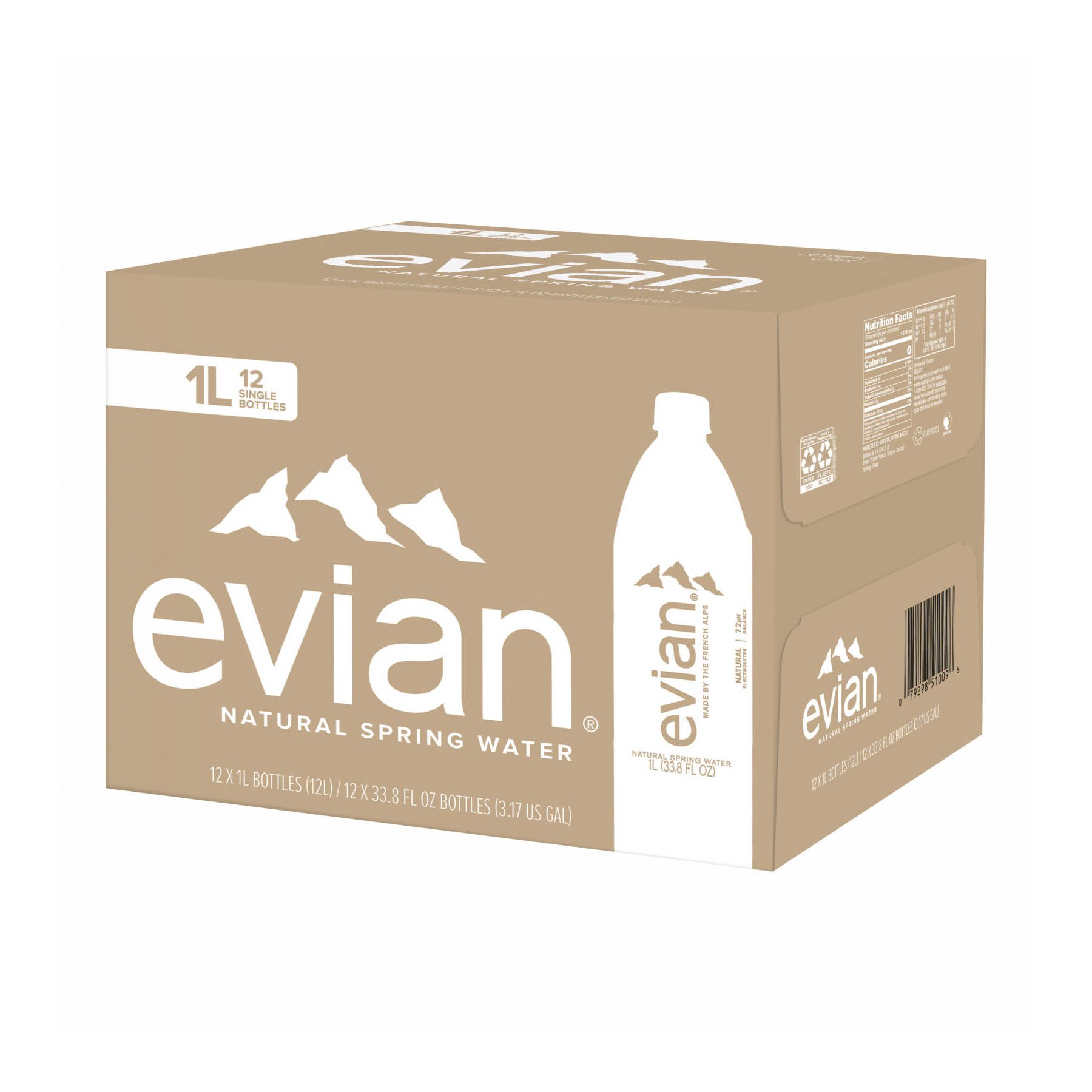 Evian Natural Spring Water 1.05 Qt, Bottled Water