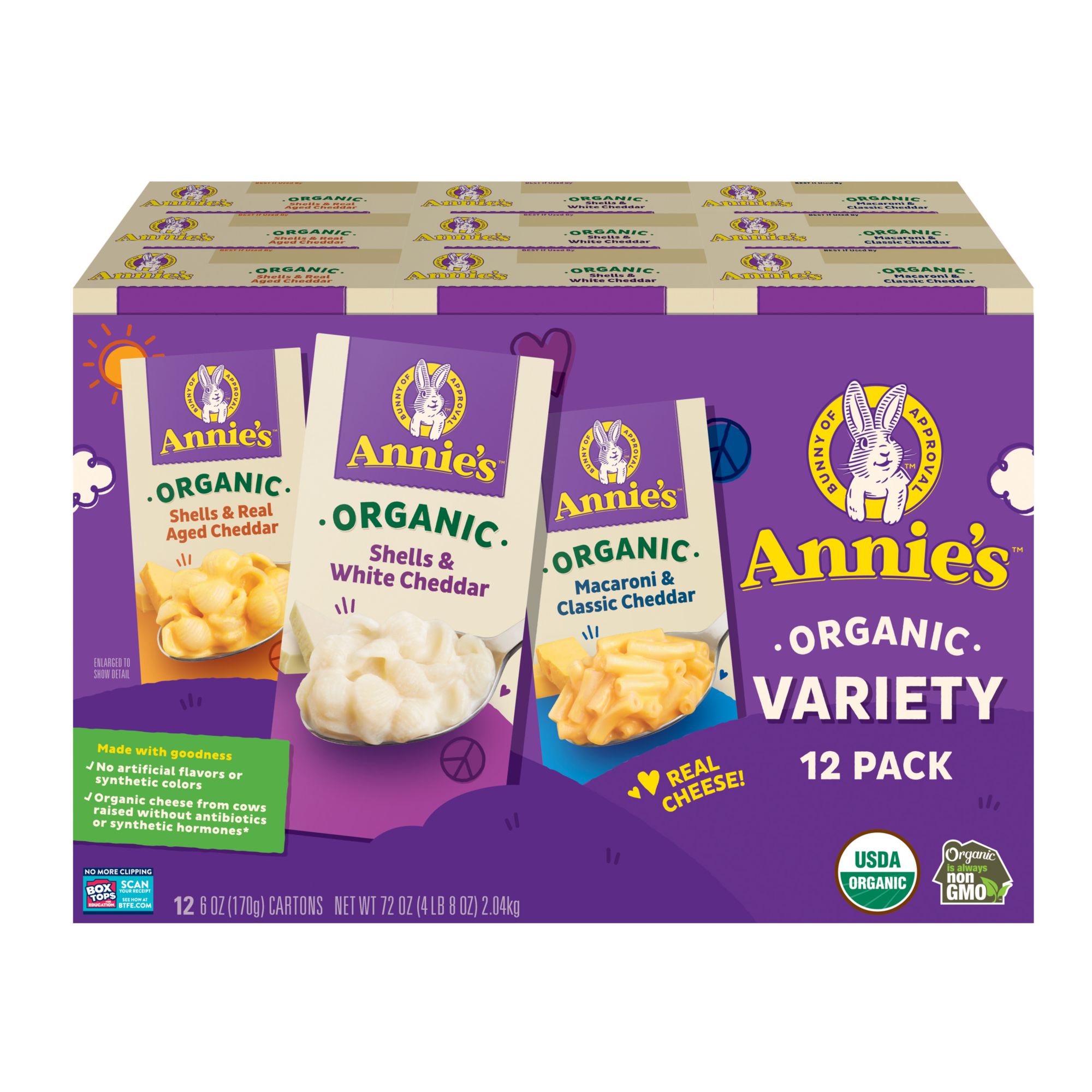 ANNIE'S Shells & White Cheddar Sauce, 12 pk./ 6 oz.- SHIPS FREE