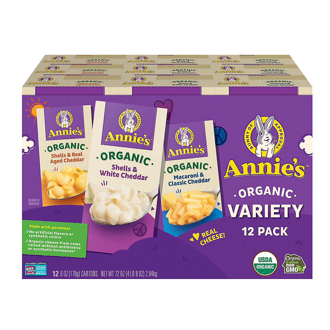 Annie's Homegrown Organic Macaroni and Cheese Variety Pack, 12 ct./6 oz.
