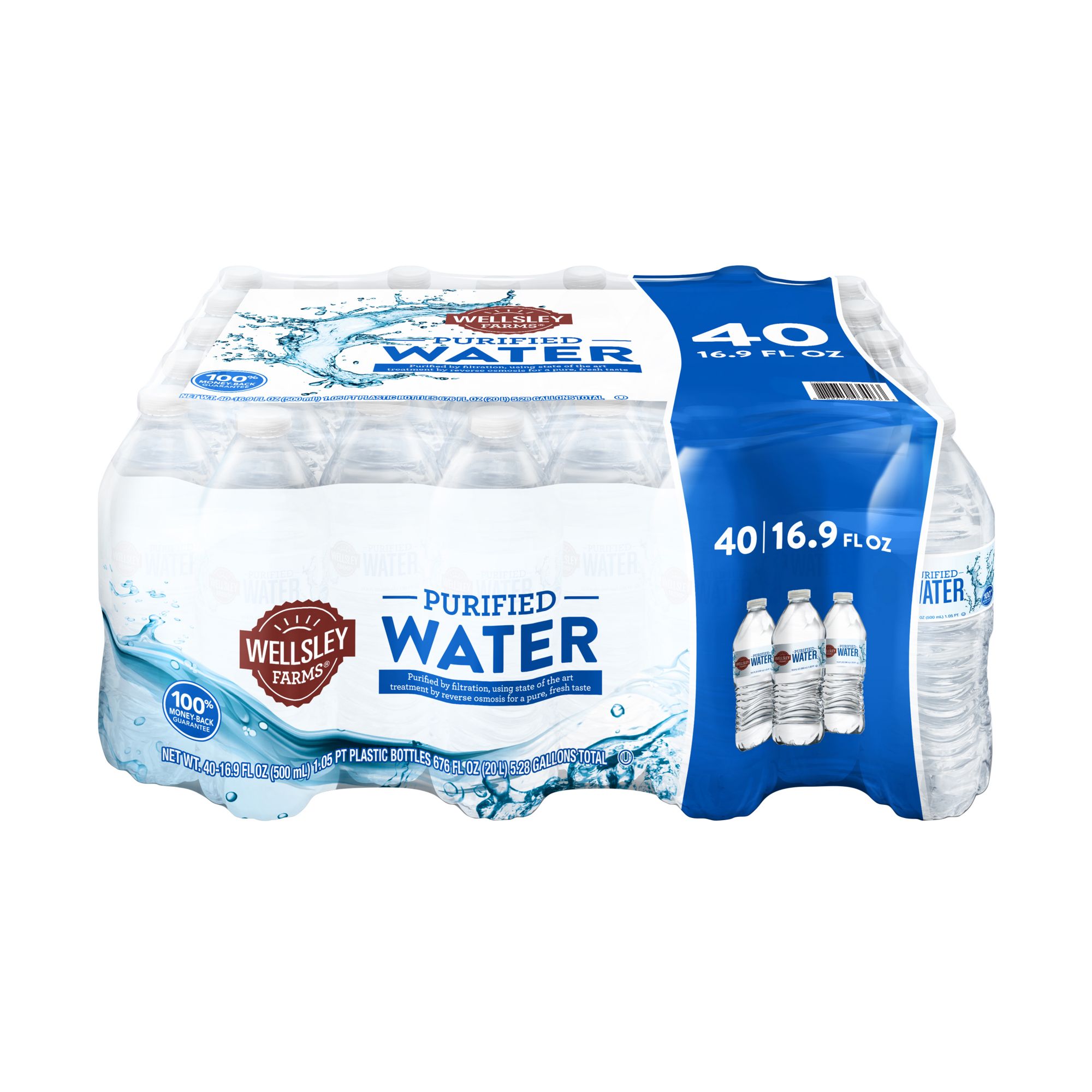 Great Value Purified Water, 16.9 fl oz, 40 Count