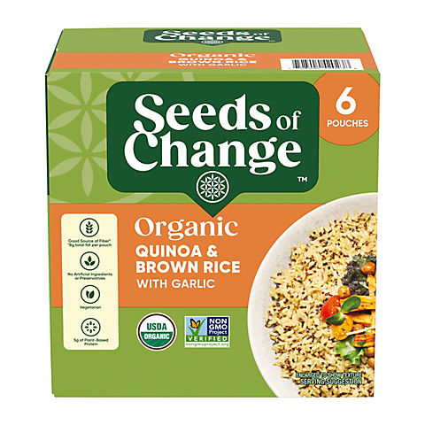 Seeds of Change Certified Organic Quinoa & Brown Rice with Garlic, 6 pk./8.5 oz.