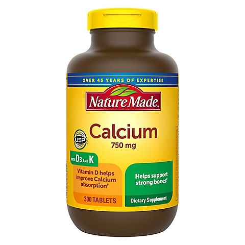 Nature Made 750mg Calcium Tablets, 300 ct.