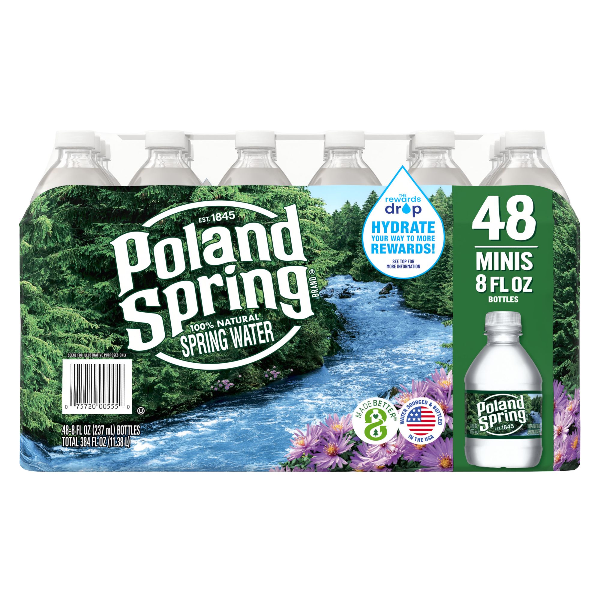 Poland Spring Water, 8 Fl Oz (Pack of 48)