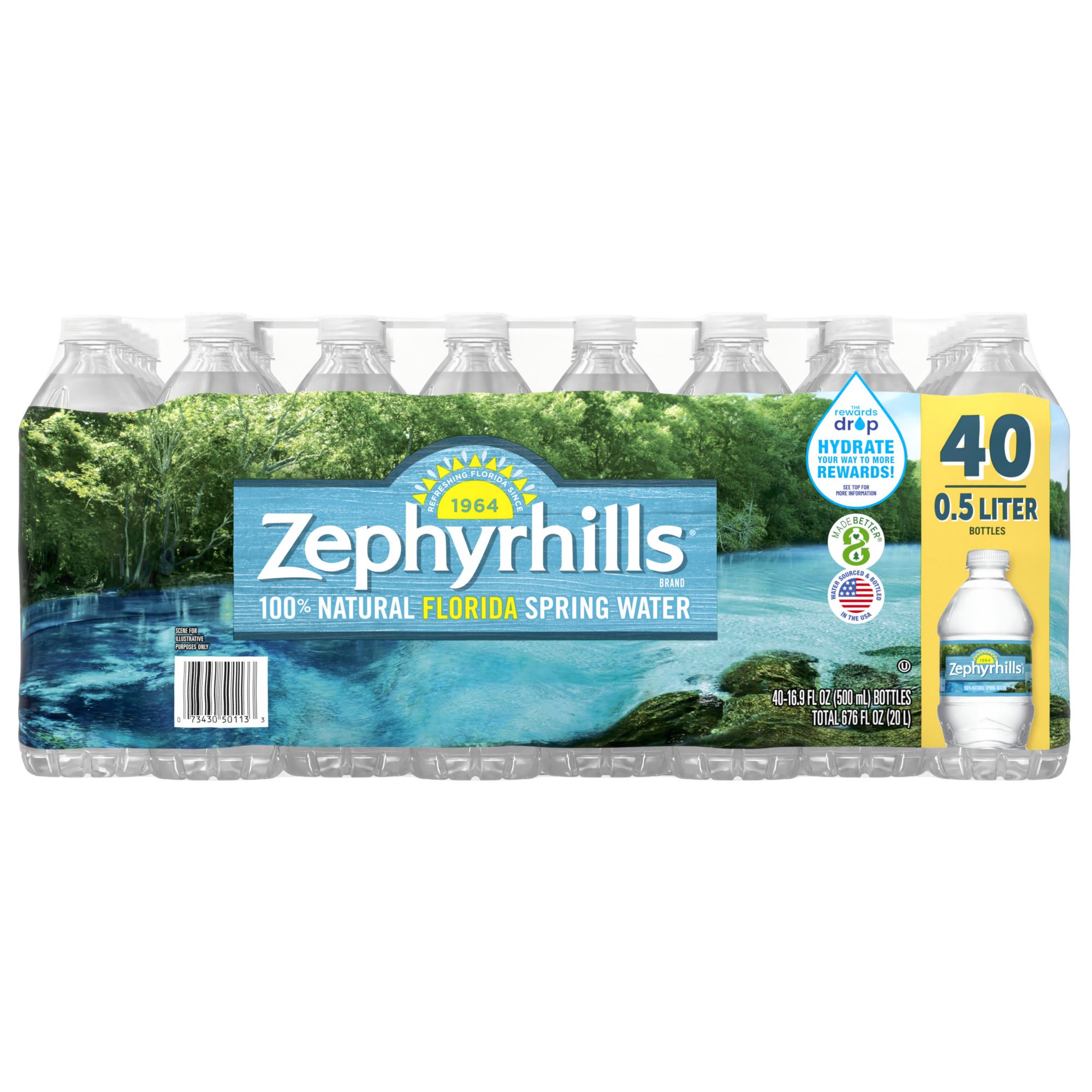 20 Fluid Ounce Bottled Water  Zephyrhills® Brand 100% Natural