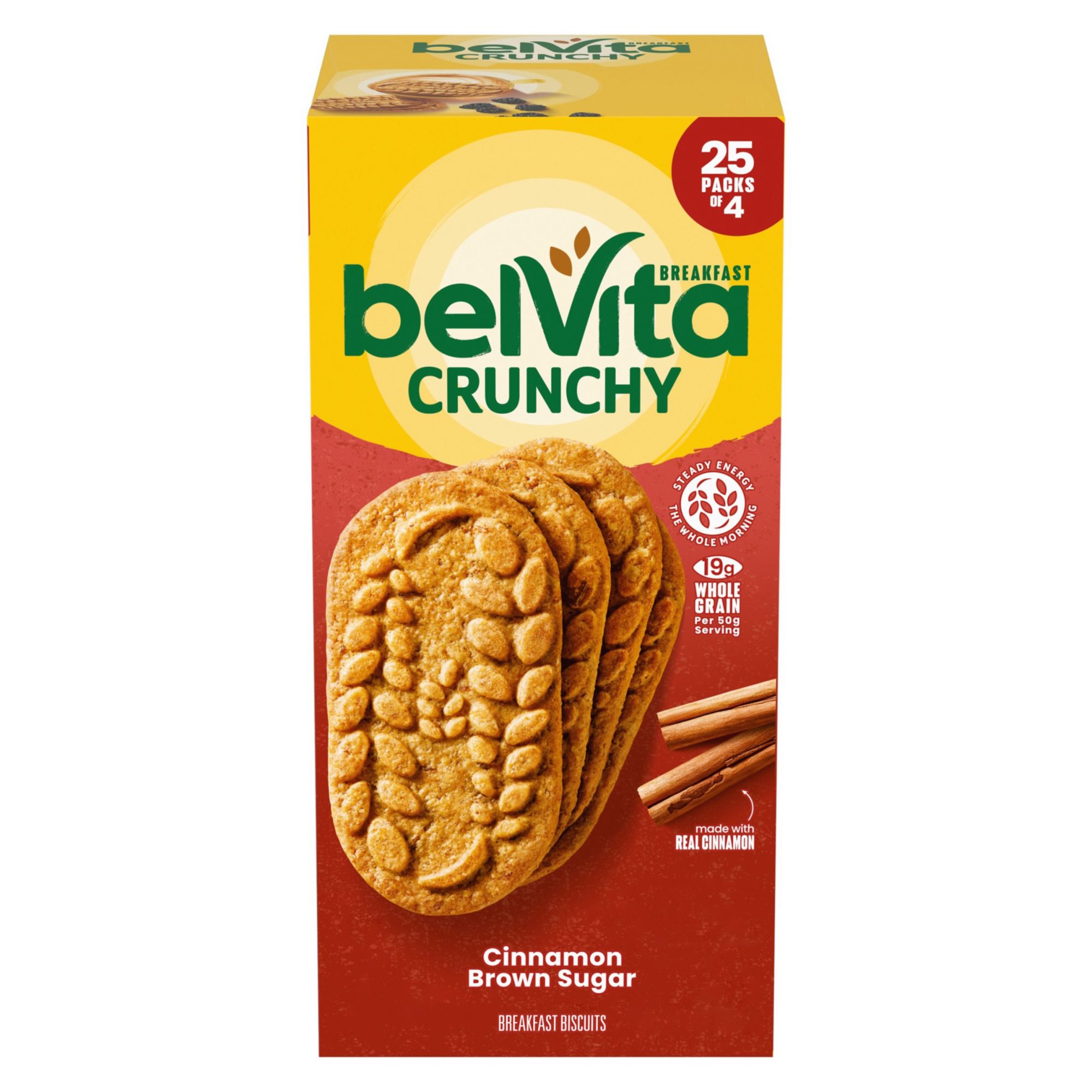 Belvita Cinnamon Brown Sugar Breakfast Biscuits, 6 Boxes of 5 Packs (4  Biscuits Per Pack)