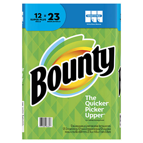 Bounty Select-A-Size Super Plus Roll Paper Towels, 12 pk. - White