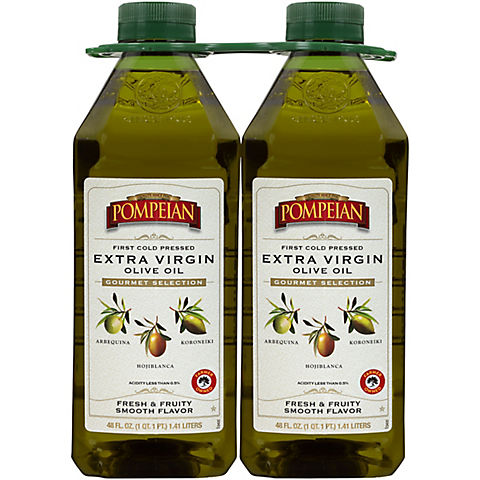 Pompeian Gourmet Selection Extra Virgin Olive Oil, First Cold Pressed, Fresh and Fruity Flavor, 2 pk./48 fl. oz.